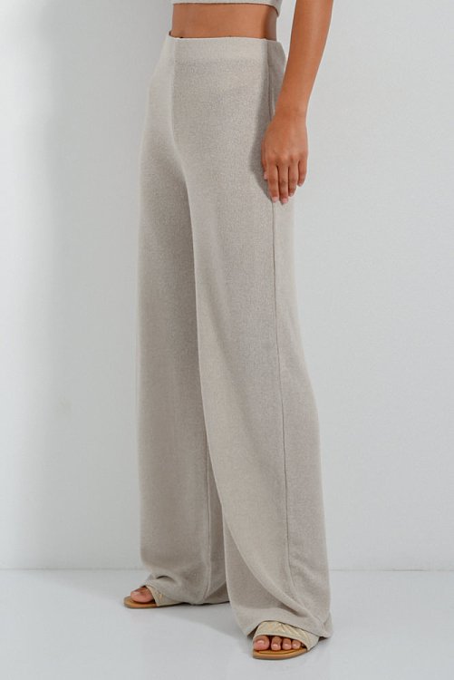 pinkwoman Wide leg παντελόνα (STONE) - 3