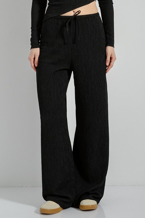 Γκοφρέ wide leg παντελόνι