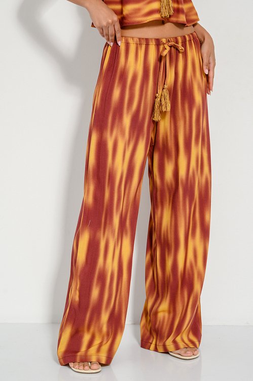 Wide leg παντελόνι με tie dye print