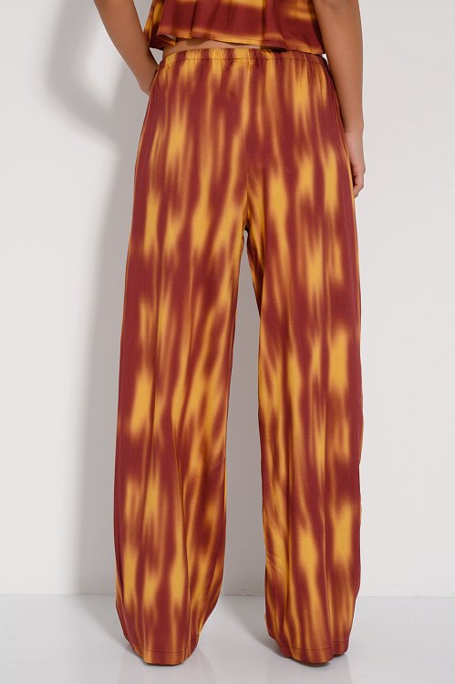 Wide leg παντελόνι με tie dye print