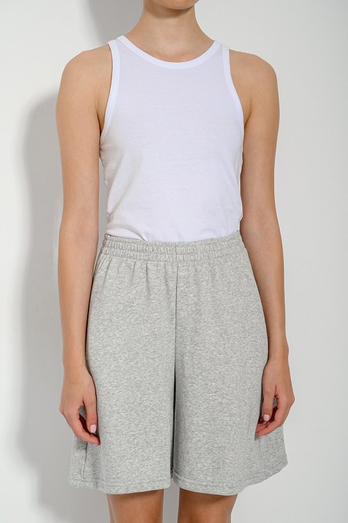 pinkwoman Φούτερ βερμούδα με τσέπες (GRAY MARL) - 3