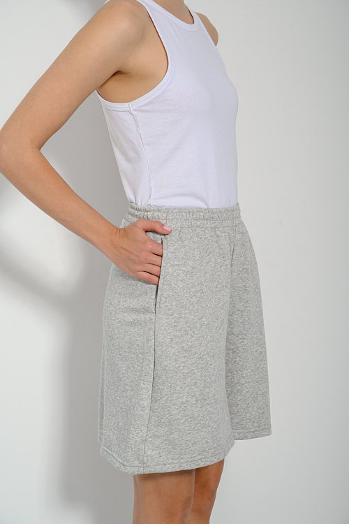 pinkwoman Φούτερ βερμούδα με τσέπες (GRAY MARL) - 4