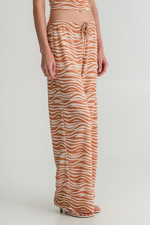 pinkwoman Wide leg παντελόνι με zebra print (MULTI) - 3