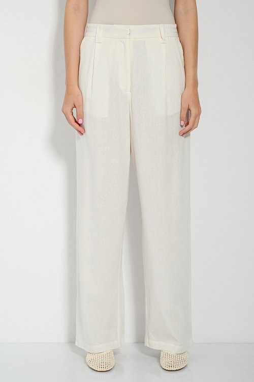 Linen straight leg trousers