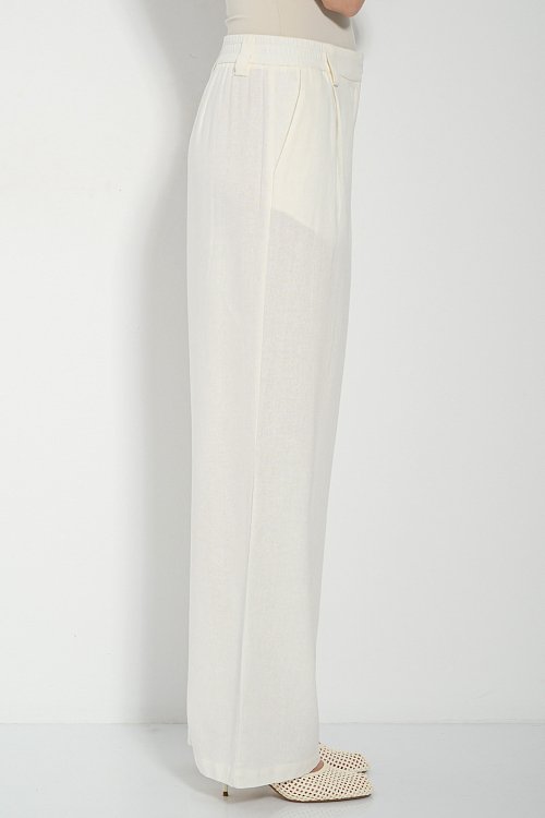 Linen straight leg trousers