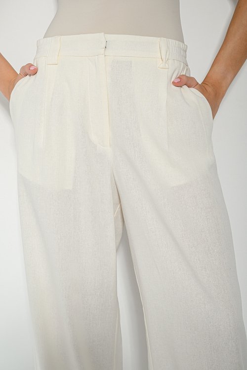 Linen straight leg trousers