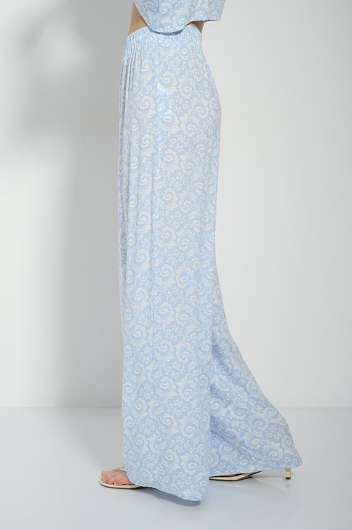 pinkwoman Wide leg παντελόνα με λαχούρια (MULTI) - 3