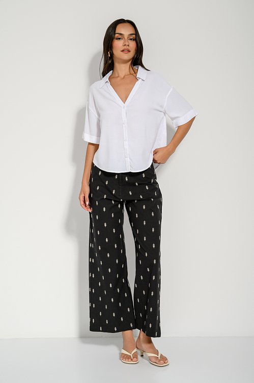 Culotte trousers with embroidered details