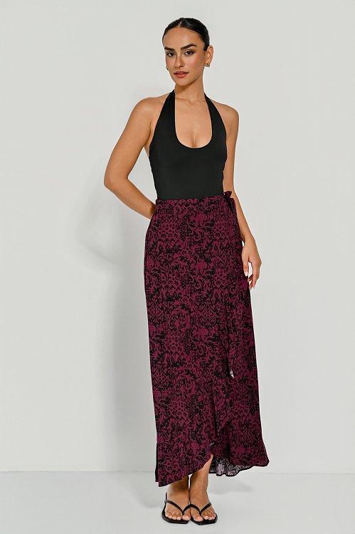 Midi cruise skirt with boho print