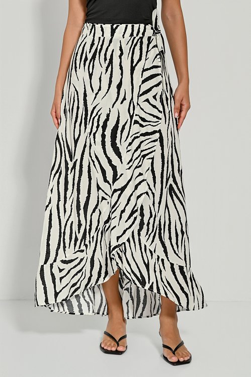 Midi cruise skirt with zebra print