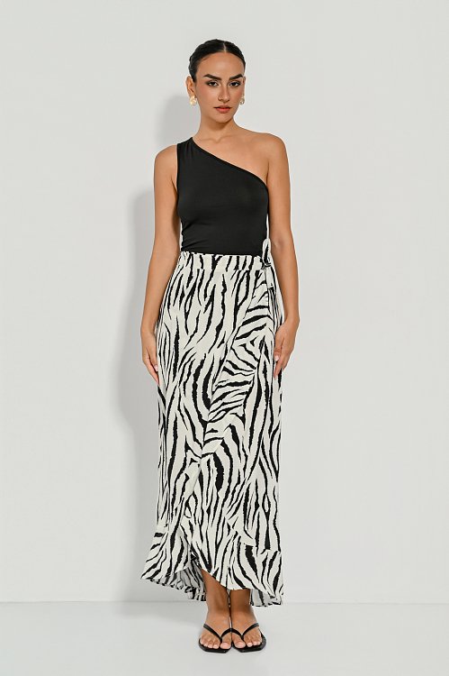 Midi cruise skirt with zebra print