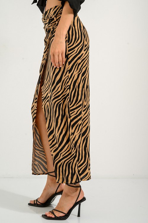 Midi φούστα με zebra print