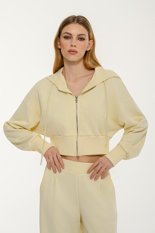 pinkwoman Κροπ φούτερ ζακέτα (L.YELLOW) - 3