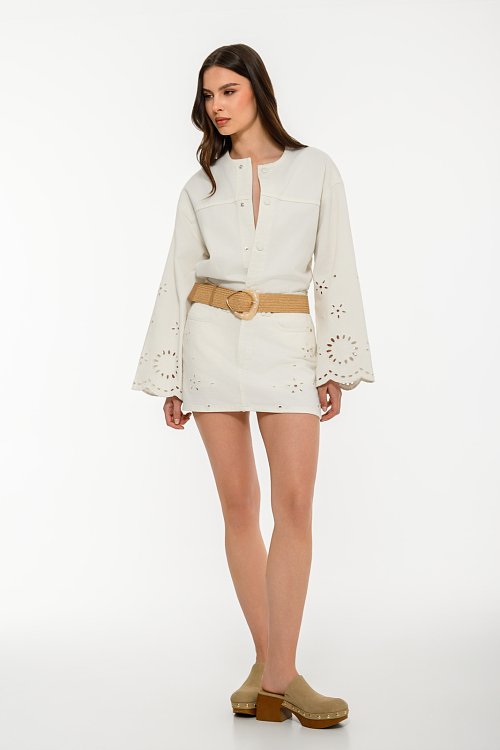Denim jacket with embroidered details