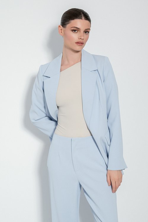 Blazer jacket with lapel collar and pockets