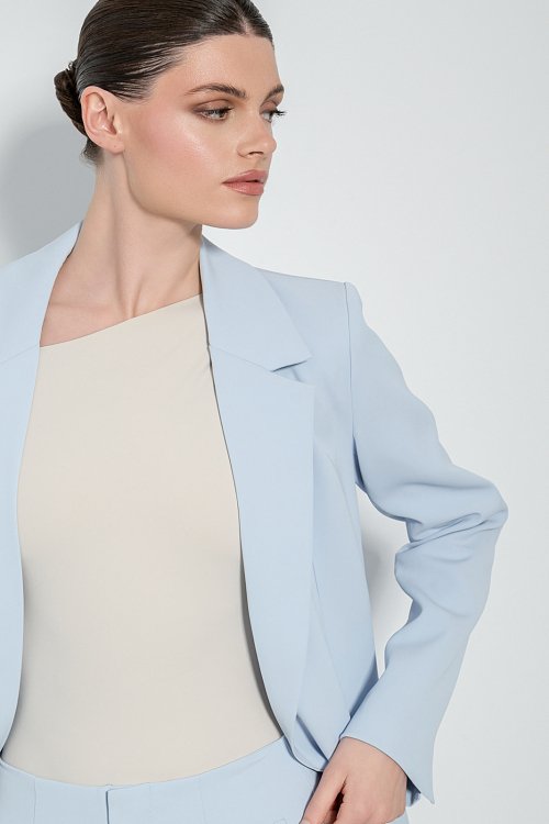 Blazer jacket with lapel collar and pockets