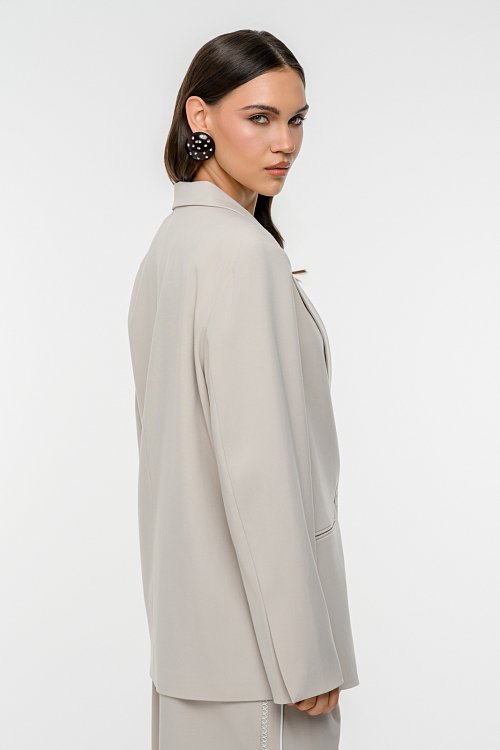 Double-breasted oversized blazer with shoulder pads
