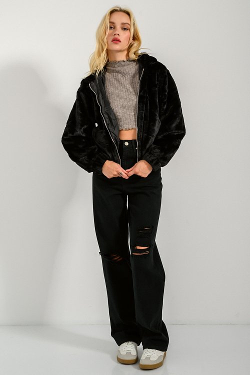 Faux fur jacket