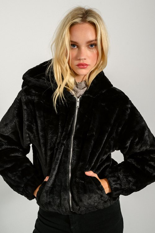 Faux fur jacket