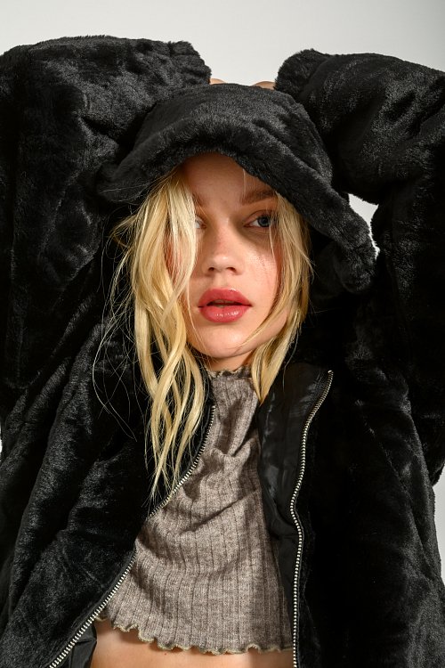Faux fur jacket