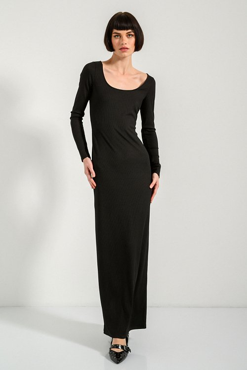 Maxi rib dress with cut out detail