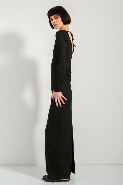 Maxi rib dress with cut out detail
