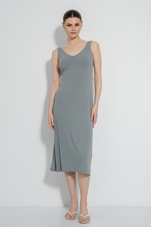 pinkwoman Midi φόρεμα με φαρδιές τιράντες (KHAKI) - 6