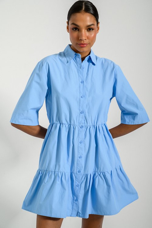 Mini chemise ruffled dress