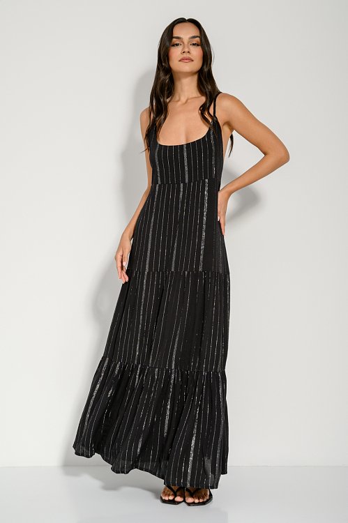 Maxi dress with lurex details
