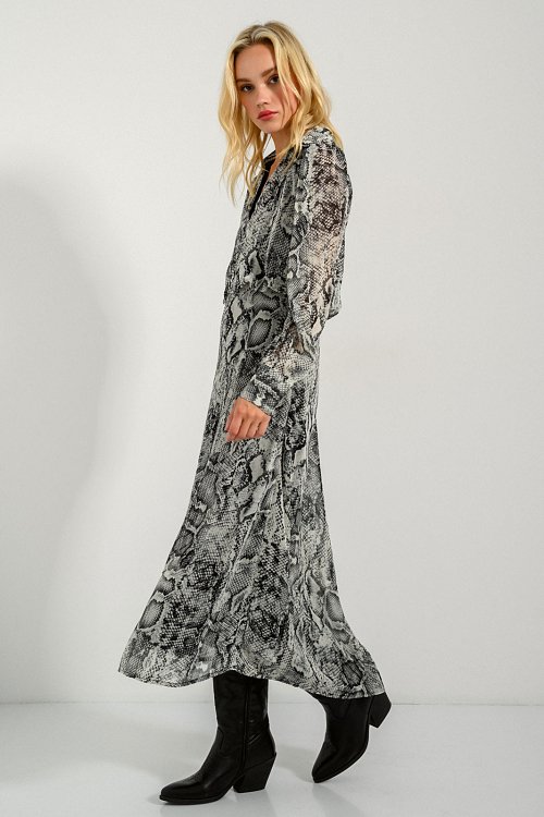Midi φόρεμα με snake print