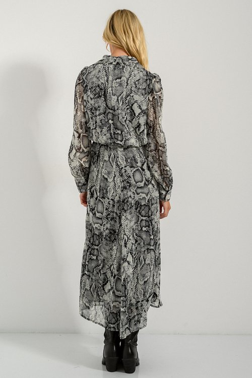 Midi dress with snake print