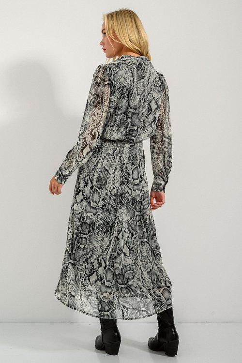 Midi dress with snake print