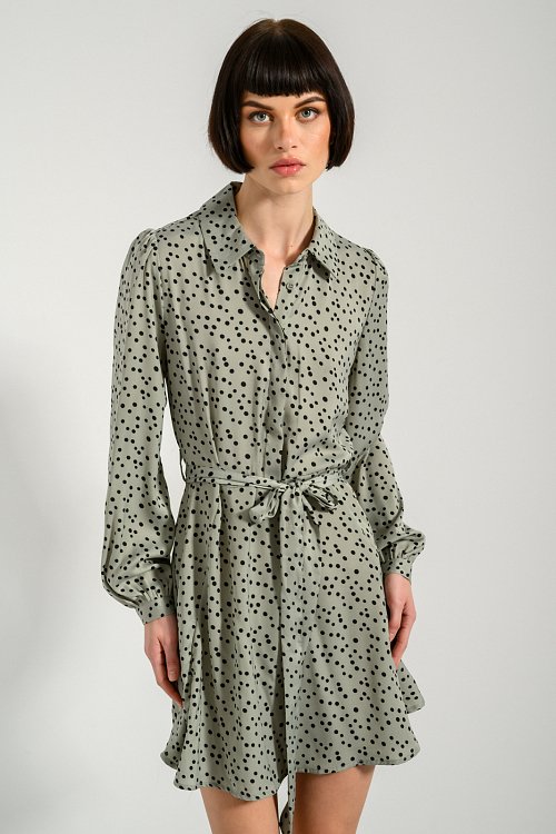 Mini polka-dot chemise dress