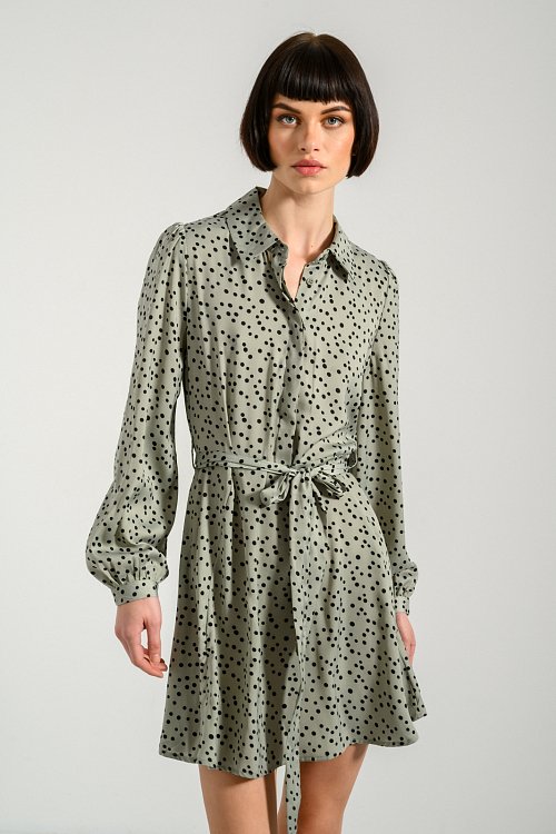 Mini polka-dot chemise dress