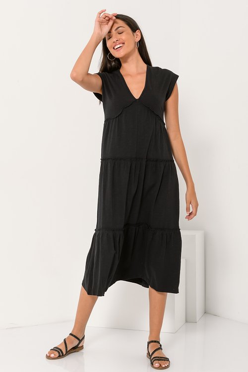 Ρούχα>Φορέματα>Maxi Mid-maxi φόρεμα σε άλφα γραμμή (BLACK)