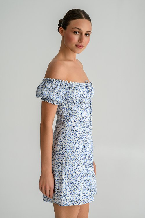 Μίνι φλοράλ φόρεμα off shoulder