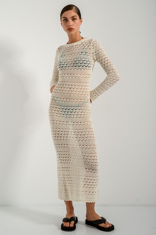 Maxi knitted crochet dress
