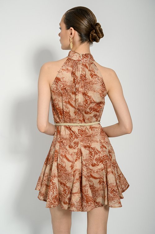 Μίνι halter neck φόρεμα με print