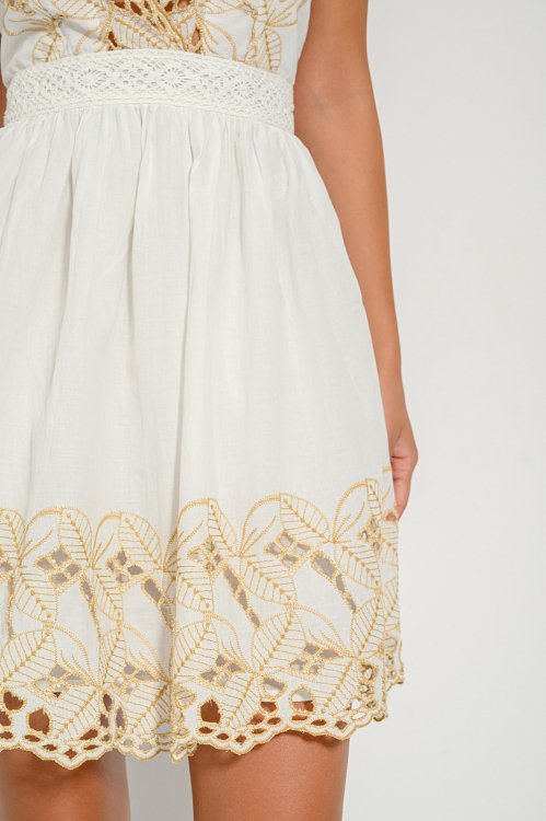 Mini backless dress with embroidered details