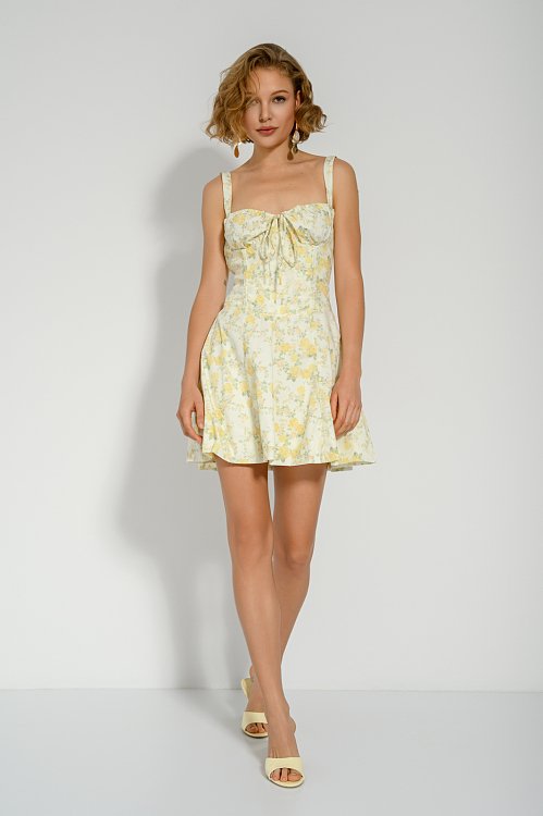 Mini floral poplin dress