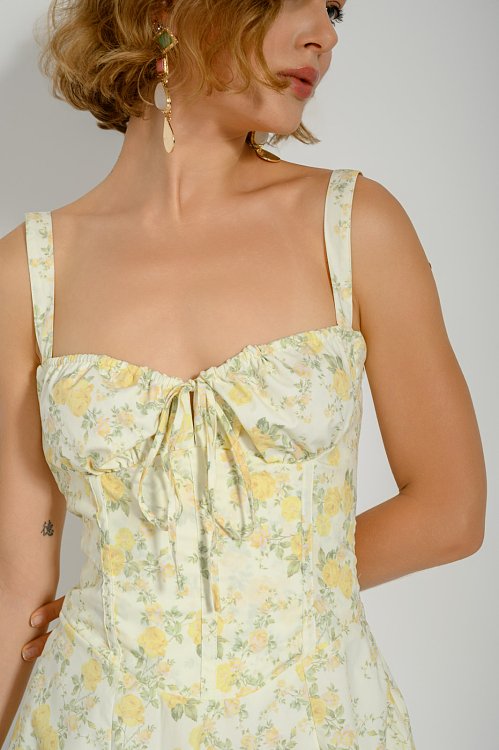 Mini floral poplin dress