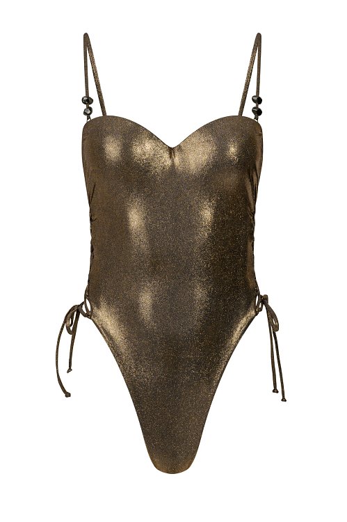 Lurex swimsuit with tying