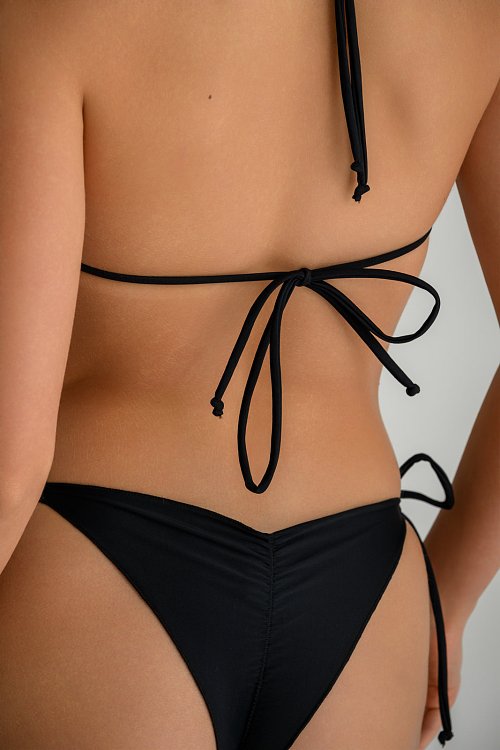 Σλιπ μπικίνι με κυματιστό τελείωμα (BLACK) φωτογραφία