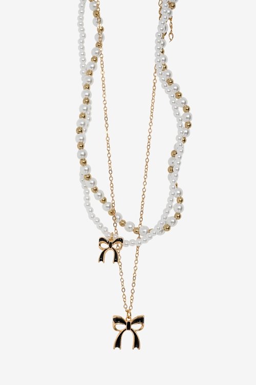 Σετ κολιέ με φιόγκους (GOLD/BLACK) φωτογραφία