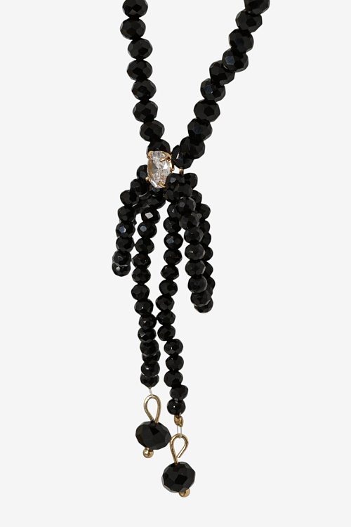 Κολιέ φιόγκος με στρας (BLACK) φωτογραφία