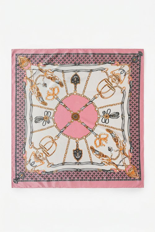 Scarf with print and satin sense