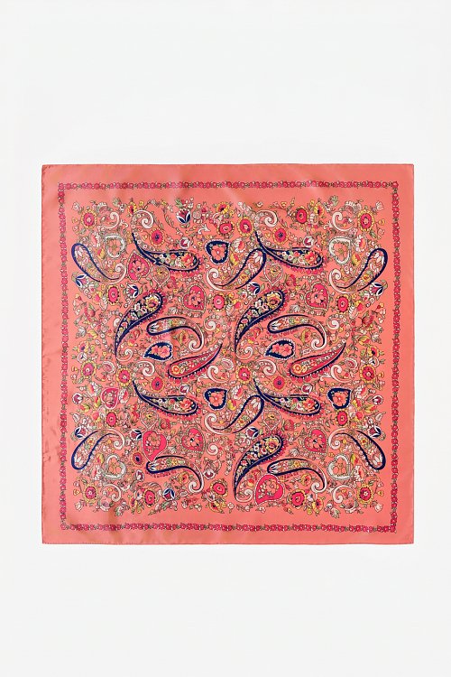 Scarf with paisley print and satin sense