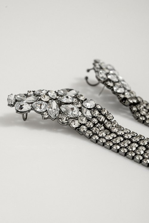 Long earrings with strass