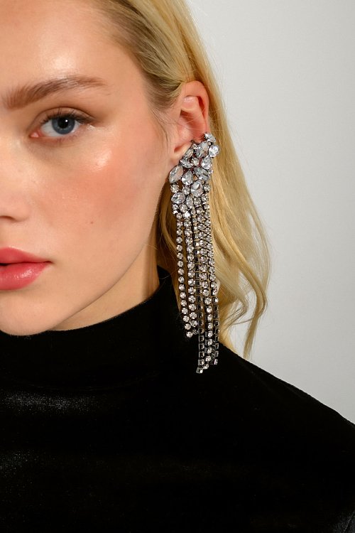 Long earrings with strass