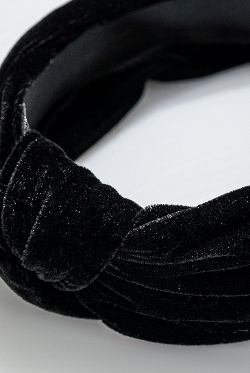 Headband with velvet effect and tie
